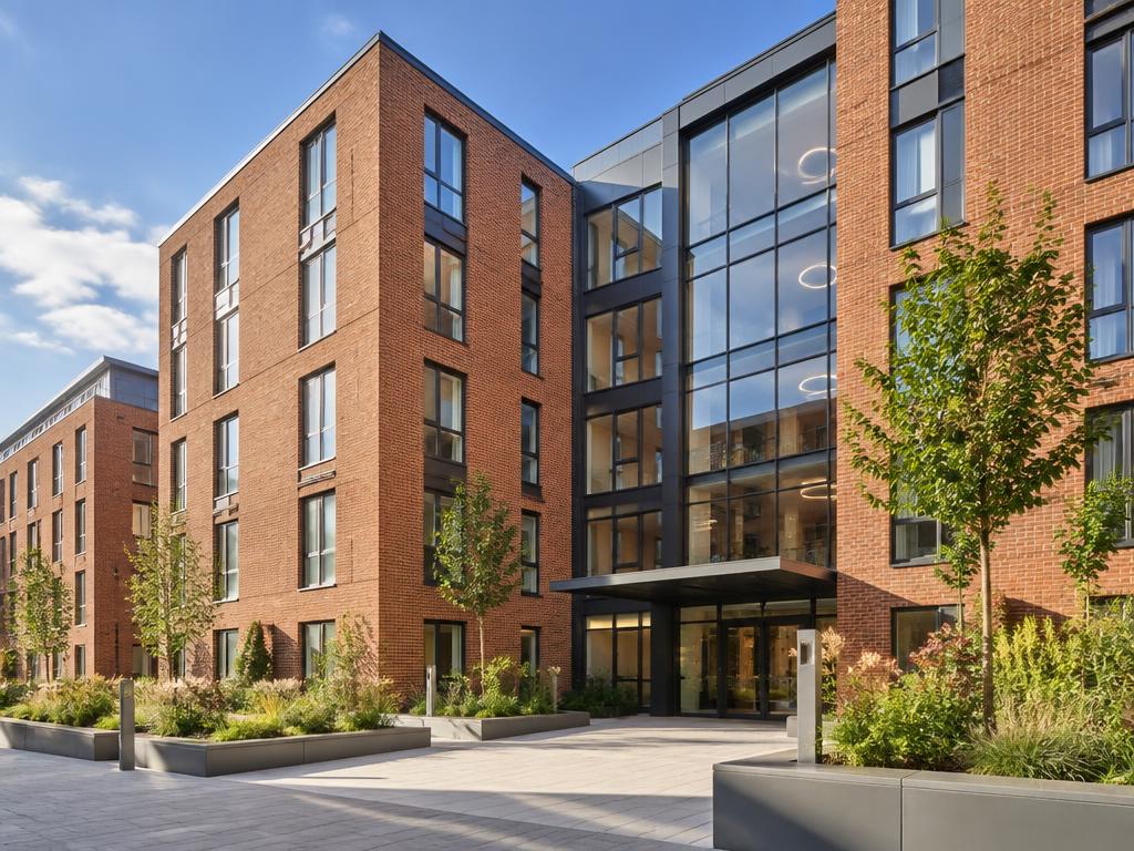 Modern student apartment building exterior